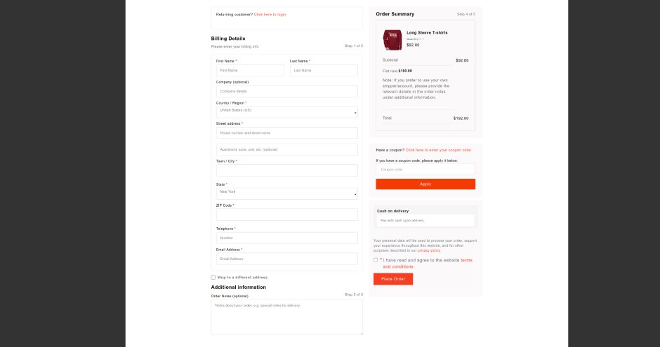 custom link checkout