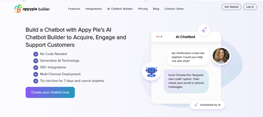Appy Pie’s Chatbot Builder